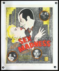 2y292 SEX MADNESS linen special 18x23 R73 Dwain Esper sex expose, cool all new art by Schulenberg!
