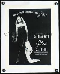 2y092 GILDA linen Spanish trade ad '46 classic Rita Hayworth full-length smoking in sheath dress!
