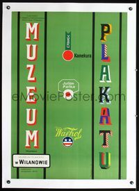 2y220 MUZEUM PLAKATU linen Polish 26x38 museum poster '70 cool art by Tomaszewski, Andy Warhol!