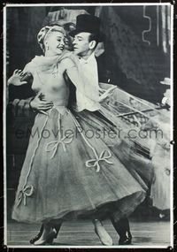 2y285 FRED ASTAIRE/GINGER ROGERS linen personality poster '67 wonderful full-length dancing image!