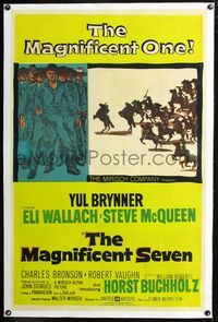 2y073 MAGNIFICENT SEVEN linen Trinidadian '60 Yul Brynner, McQueen, John Sturges' 7 Samurai western!