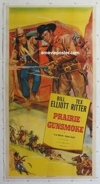 2z183 BILL ELLIOTT/TEX RITTER 3sh '53 Glenn Cravath cowboy art, Prairie Gunsmoke!