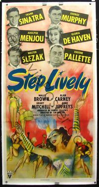 2z195 STEP LIVELY linen 3sheet '44 Frank Sinatra, George Murphy, great art of sexy chorus girls!