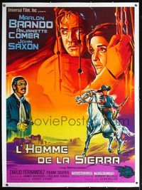 2z112 APPALOOSA linen French 1panel '66 colorful different C. Belinsky art of Brando, Saxon & Comer