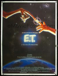 2z121 E.T. THE EXTRA TERRESTRIAL linen French 1panel '82 Steven Spielberg classic, John Alvin art!