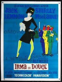 2z126 IRMA LA DOUCE linen French 1p '63 Billy Wilder, cool Jan Mara art of sexy Shirley MacLaine!