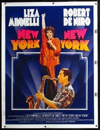 2z129 NEW YORK NEW YORK linen French 1p '77 different Bourduge design of De Niro & Liza Minnelli!