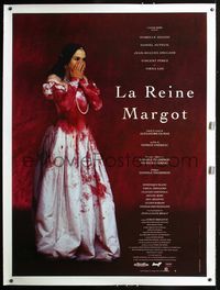 2z133 QUEEN MARGOT linen French 1p '94 cool different art of Isabelle Adjani in bloodstained dress!