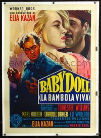 2z094 BABY DOLL linen Italian 1p '57 Elia Kazan, art of sexy bad teen Carroll Baker by Martinati!