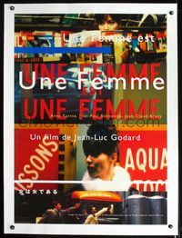 2z028 WOMAN IS A WOMAN linen Japanese 29x40 R90s Jean-Luc Godard's Une femme est une femme, Karina