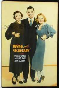 3a017 WIFE VERSUS SECRETARY 40x60 '36 full-length image of Clark Gable, Jean Harlow & Myrna Loy!
