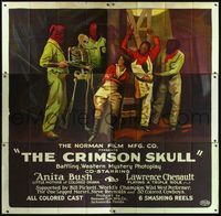 3a007 CRIMSON SKULL 6sheet '21 wonderful stone litho of top stars caught by skeleton and hooded men!