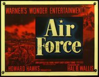 3a113 AIR FORCE half-sheet '43 Howard Hawks, John Garfield, Gig Young, Harry Carey, George Tobias