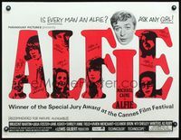 3a114 ALFIE half-sheet '66 British cad Michael Caine loves them and leaves them, ask any girl!