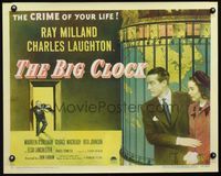3a119 BIG CLOCK style B 1/2sh '48 Ray Milland in the strangest and most savage manhunt in history!