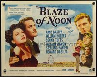 3a121 BLAZE OF NOON style B half-sheet '47 circus stunt pilot William Holden & sexy Anne Baxter!