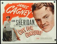 3a129 CITY FOR CONQUEST 1/2sh R46 great huge c/u headshot of James Cagney + beautiful Ann Sheridan!