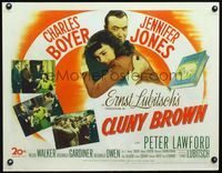 3a130 CLUNY BROWN 1/2sheet '46 Charles Boyer, Jennifer Jones, Lawford, directed by Ernst Lubitsch!