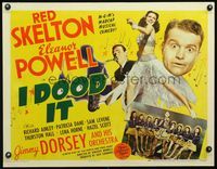 3a152 I DOOD IT half-sheet '43 two great images of Eleanor Powell, plus Red Skelton & Jimmy Dorsey!