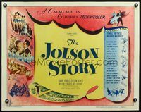 3a155 JOLSON STORY 1/2sh '46 Larry Parks & Evelyn Keyes in bio of the world's greatest entertainer!