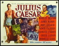 3a156 JULIUS CAESAR style A half-sheet '53 Marlon Brando, James Mason, Greer Garson, Shakespeare