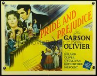 3a179 PRIDE & PREJUDICE 1/2sh '40 c/u of Laurence Olivier & Greer Garson, from Jane Austen's novel!