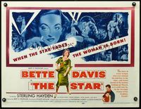 3a199 STAR half-sheet '53 great artwork of Hollywood actress Bette Davis holding Academy Award!