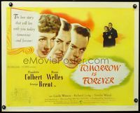3a211 TOMORROW IS FOREVER style B 1/2sheet '45 Orson Welles, Claudette Colbert, George Brent, Pichel