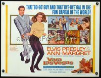 3a216 VIVA LAS VEGAS half-sheet poster '64 many artwork images of Elvis Presley & sexy Ann-Margret!