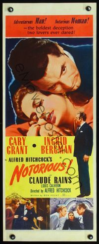 3a032 NOTORIOUS insert R54 great different close image of Cary Grant & Ingrid Bergman on floor!
