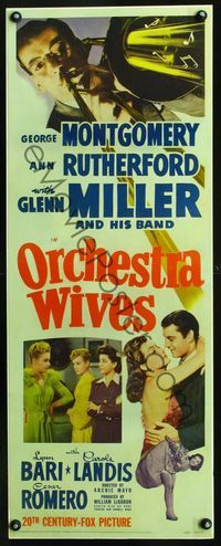 3a033 ORCHESTRA WIVES insert '42 great close up of Glenn Miller playing trombone + sexy ladies!