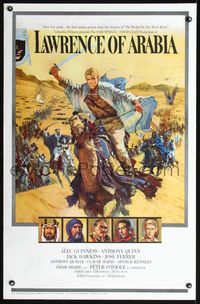 3a001 LAWRENCE OF ARABIA pre-awards style 1sheet '62 David Lean, best art of Peter O'Toole on camel!