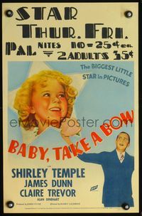 3a061 BABY TAKE A BOW WC '34 great image of Shirley Temple, the biggest little star in pictures!