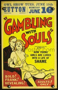 3a043 GAMBLING WITH SOULS WC '36 how young young girls are lured into a life of shame, sexiest art!