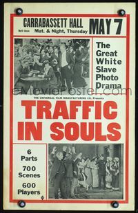 3a041 TRAFFIC IN SOULS WC '13 wild super early Universal movie exposing white slavery in New York!