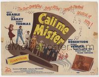 3b046 CALL ME MISTER title card '51 cool image of Betty Grable, Dan Dailey & cast on giant top hat!
