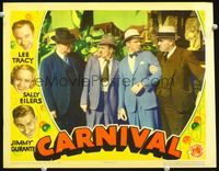 3b309 CARNIVAL movie lobby card '35 close up of Jimmy Durante in trouble, Lee Tracy, Sailly Eilers