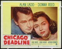 3b316 CHICAGO DEADLINE LC #1 '49 best super close up of Alan Ladd & pretty Donna Reed w/necklace!