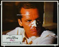 3b317 CHINATOWN LC #5 '74 great super close up of Jack Nicholson with bandaged nose, Roman Polanski