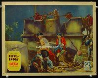 3b322 CLIVE OF INDIA lobby card '35 Ronald Colman with many soldiers defending fort with rifles!