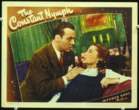 3b332 CONSTANT NYMPH lobby card '43 stern Charles Boyer holds scared Joan Fontaine by the shoulder!