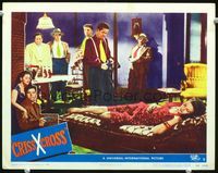 3b339 CRISS CROSS lobby card #5 '48 Burt Lancaster & Dan Duryea watch sexy sleeping Yvonne De Carlo!