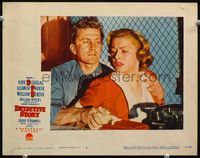 3b351 DETECTIVE STORY LC #5 '51 Kirk Douglas sneers at Eleanor Parker when he finds out the truth!