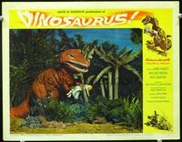 3b357 DINOSAURUS LC #3 '60 wacky image of really fake Tyrannosaurus-Rex holding really fake girl!