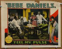 3b376 FEEL MY PULSE lobby card '28 great image of Bebe Daniels & William Powell with injured men!