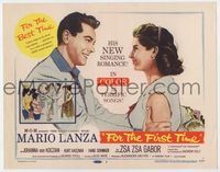3b092 FOR THE FIRST TIME title lobby card '59 artwork of Mario Lanza in his new singing romance!