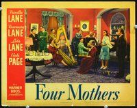 3b385 FOUR MOTHERS LC '41 Priscilla, Rosemary & Lola Lane + Gale Page play musical instruments!