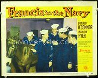 3b386 FRANCIS IN THE NAVY LC #7 '55 smiling Clint Eastwood with Donald O'Connor & talking mule!