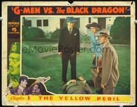 3b399 G-MEN VS. THE BLACK DRAGON chap 1 LC '43 Rod Cameron, Republic serial, full-color scene!