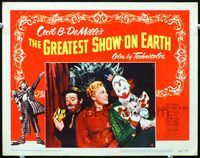 3b411 GREATEST SHOW ON EARTH LC #4 '52 best image of James Stewart, Betty Hutton & Emmett Kelly!